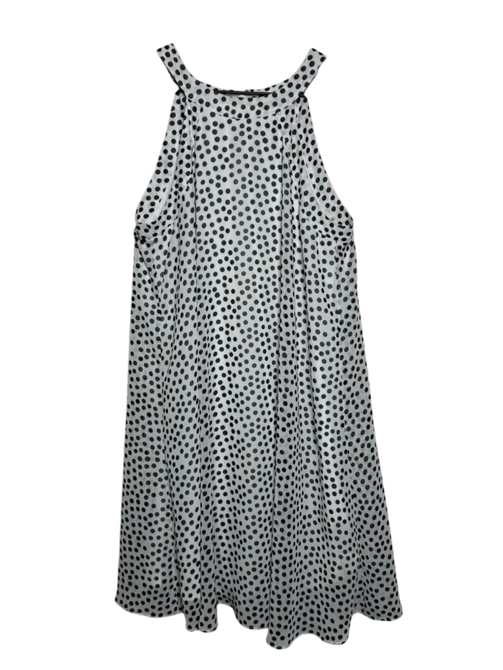 Betsey Johnson White Black Polka Dot Dress Sleeveless Tent Swing Dress Sz 6